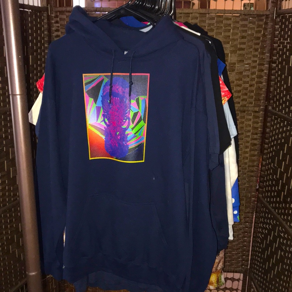 Vishnu on Garuda Hoodie Navy Blue